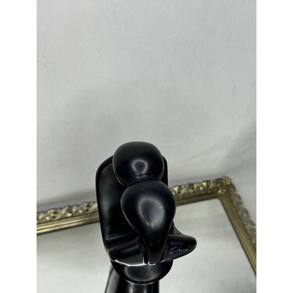 Beautiful Vintage Hand Carved Black Soapstone Figurine Lovers Made in Kenya - Picture 8 of 9